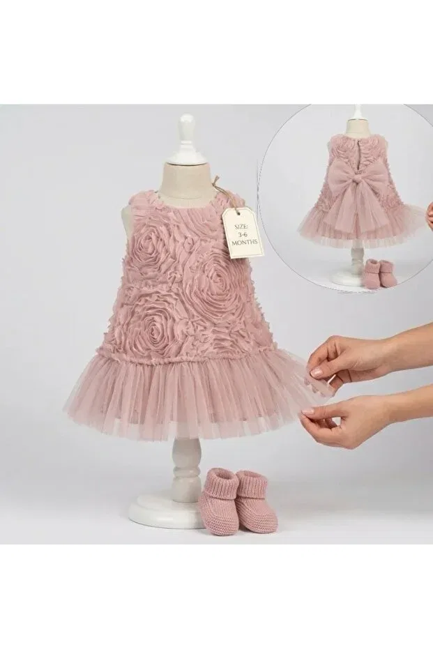 Детское платье для девочек с принтом Ultima Baby, Powder Pink — фото 2