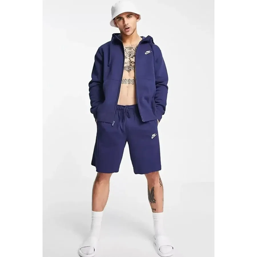 Шорты спортивные с принтом Sportswear Club Nike, Темно-синий — фото 2
