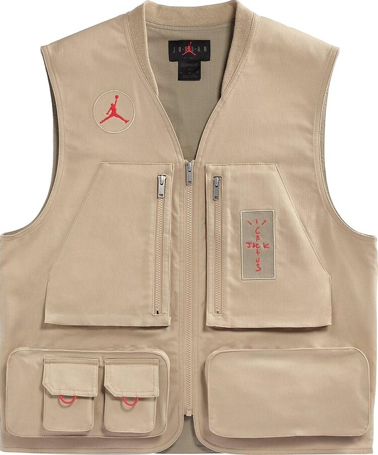 

Жилет Cactus Jack by Travis Scott x Jordan Utility Vest 'Desert/Khaki/University Red', загар