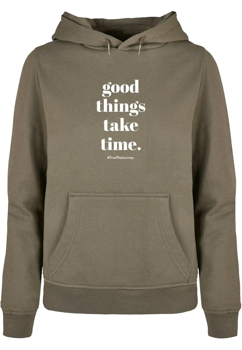 

Толстовка Merchcode "Женская женская толстовка Merchcode Good Things Take Time Basic Толстовка ", оливковый