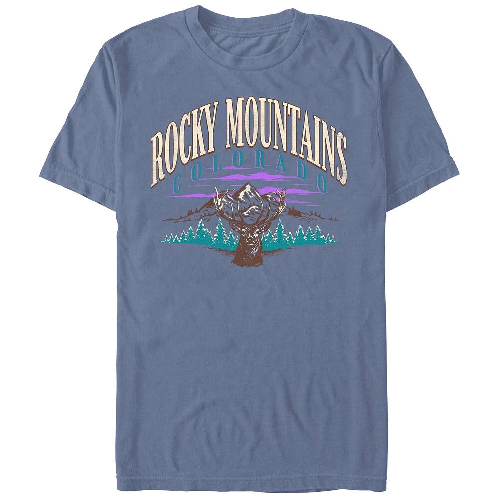 

Мужская футболка Comfort Colors с рисунком Rocky Mountains Colorado Licensed Character, цвет Blue Jean