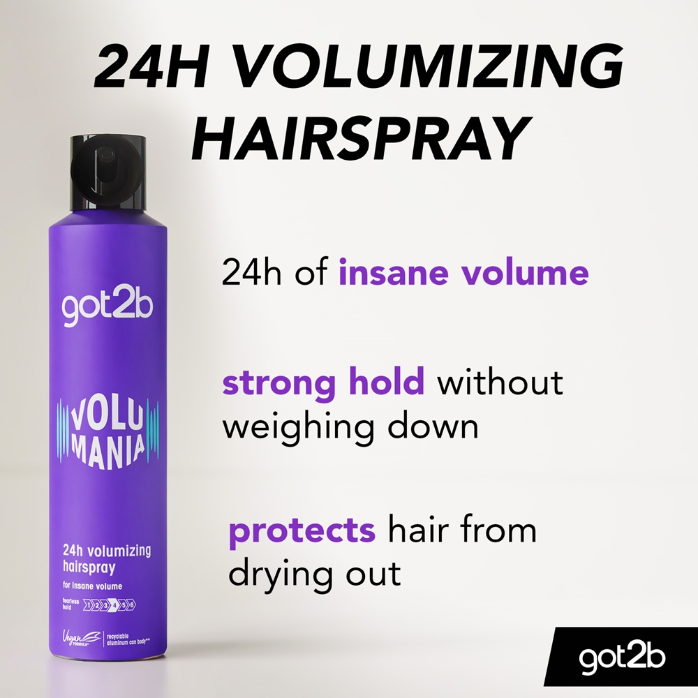 Лак для волос сильной фиксации Volumania для длительного объема Got2B, 300 мл — фото 2