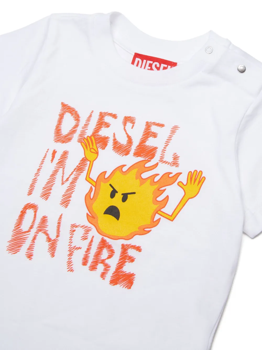 Футболка с графичным принтом Diesel Kids, белый — фото 3