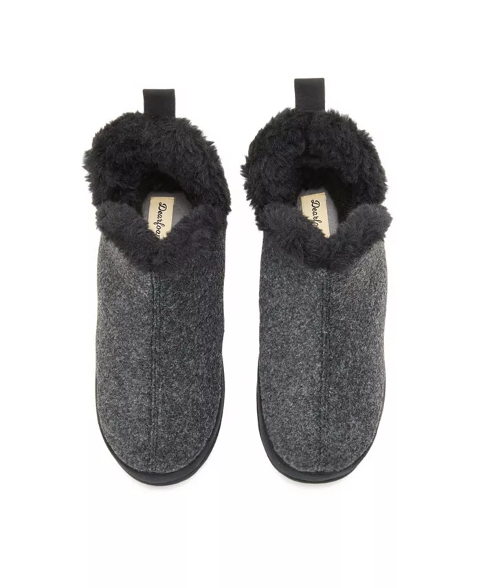 Женские войлочные тапочки-угги в клетку Dearfoams, черный — фото 4