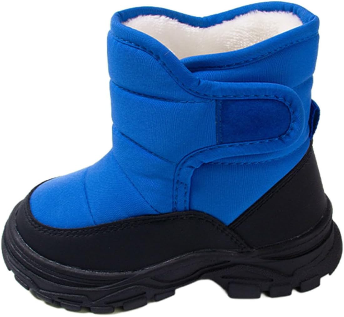 

Детские зимние ботинки для девочек и мальчиков, пушистые и теплые, с флисовой подкладкой, толстые термо-сапоги для снега, легкая спортивная обувь для холодной погоды и катания на лыжах Generic, Blue