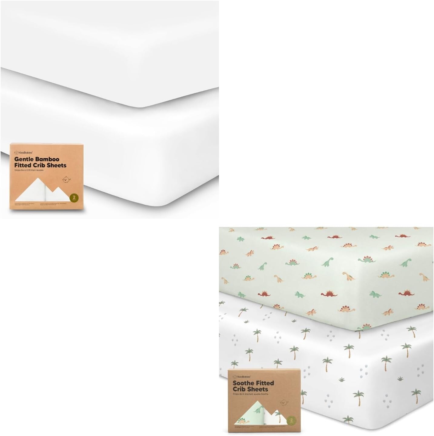 

Kea Babies 2 комплекта простыней для кроватки из бамбука и вискозы для мальчиков KeaBabies