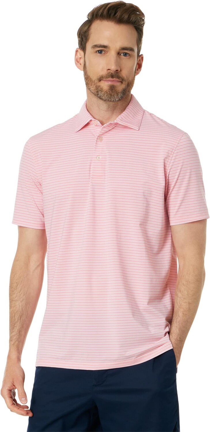 

Поло Southern Tide Brrr°eeze Millwood Stipe Performance Polo, цвет Flamingo Pink