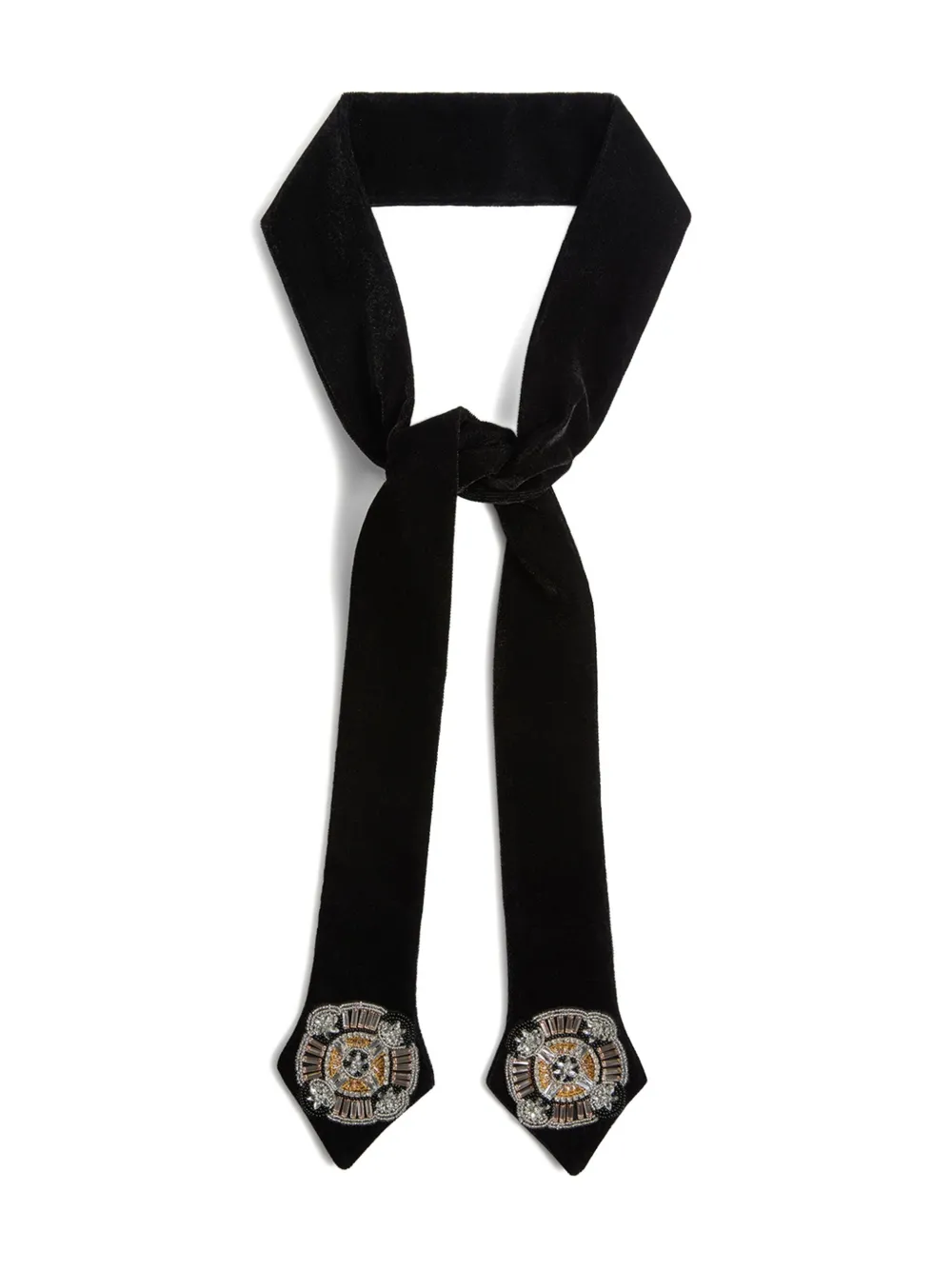 

Бархатный шарф с бусинами La DoubleJ, черный