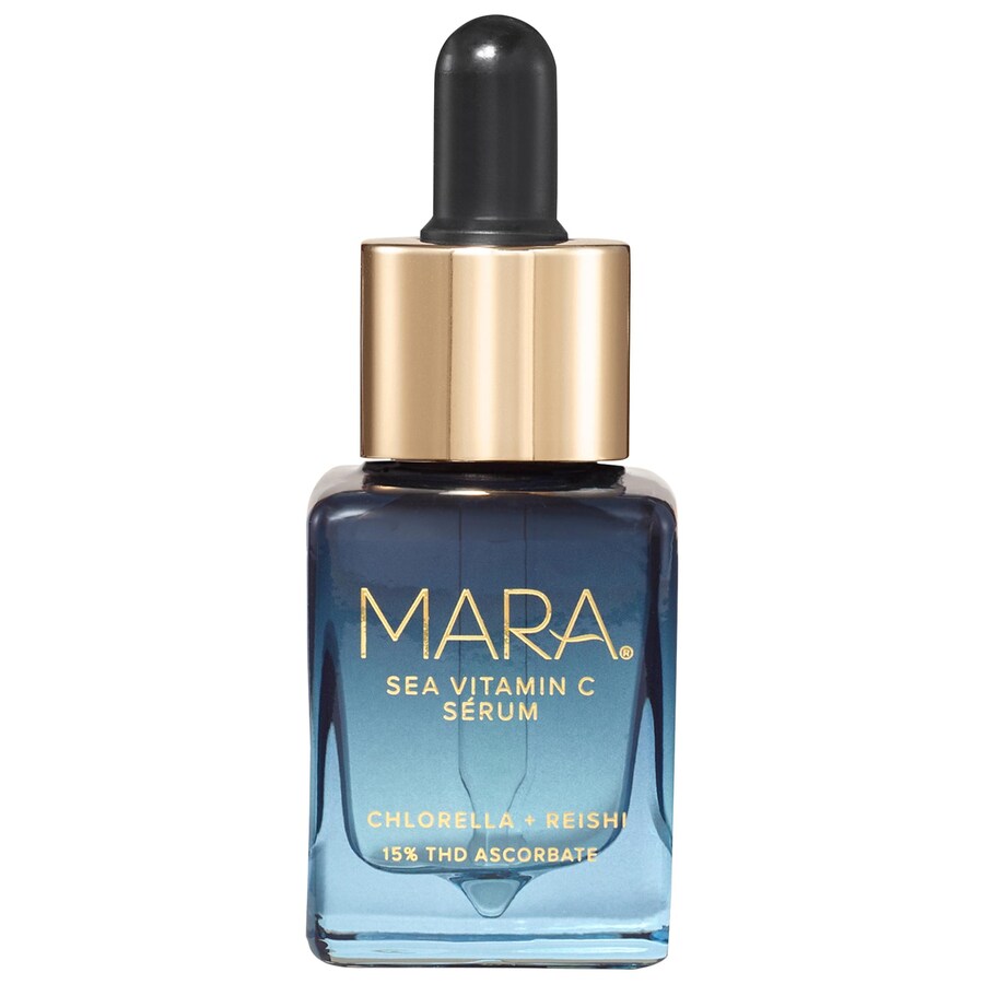 

Мини-сыворотка Mini Sea с витамином С для осветления темных пятен и покраснений с экстрактом водорослей. MARA, 0.5 oz /15 ml