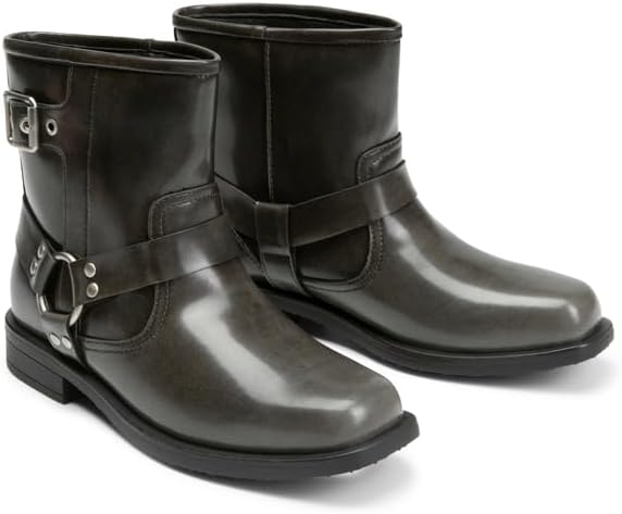 Боевые ботинки DREAM PAIRS с боковой молнией и короткой голенью, Dark Grey — фото 4