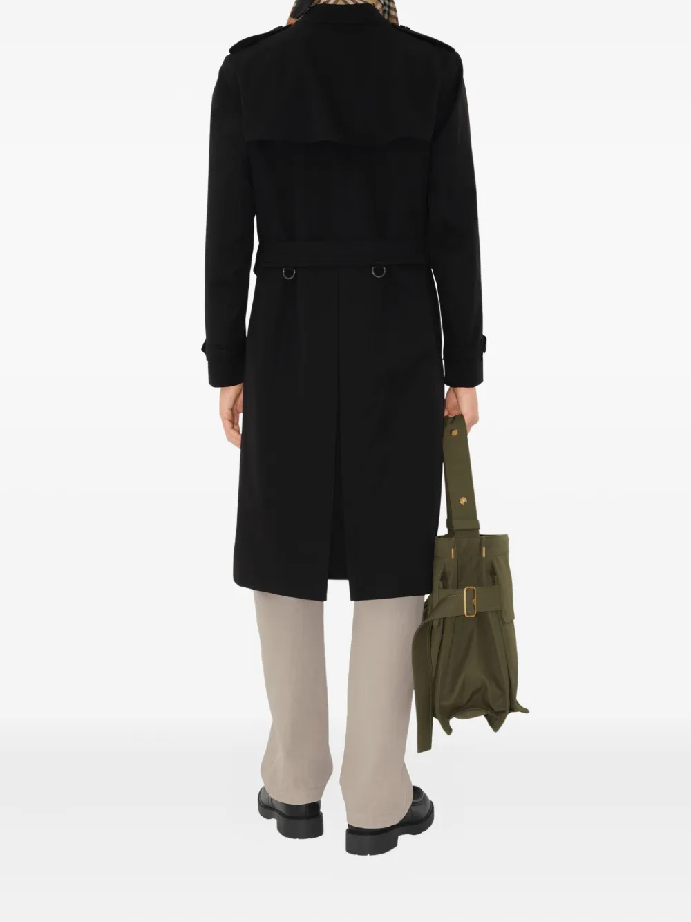 Тренчкот BURBERRY двубортный с поясом, черный — фото 4