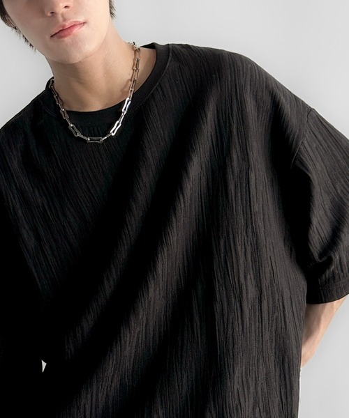 

Футболка оверсайз с жаккардовым узором «Рысь» и шнуровкой, коллекция JaVa, черный