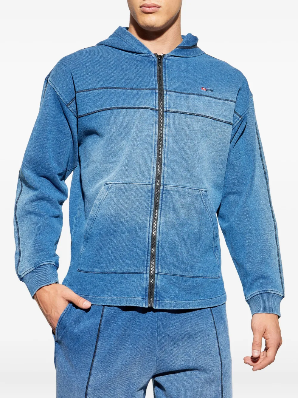 S-Blaxt-Hood-Zip-Новая толстовка с капюшоном и застежкой-молнией DIESEL, синий — фото 3