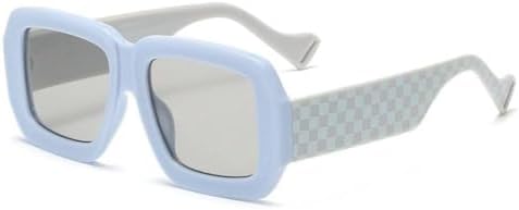 

Винтажные квадратные солнцезащитные очки 2026 года для женщин и мужчин, зеркальные солнцезащитные очки, женские ретро-очки прямоугольной формы, защита от ультрафиолета UV400 MTZJH, Blue