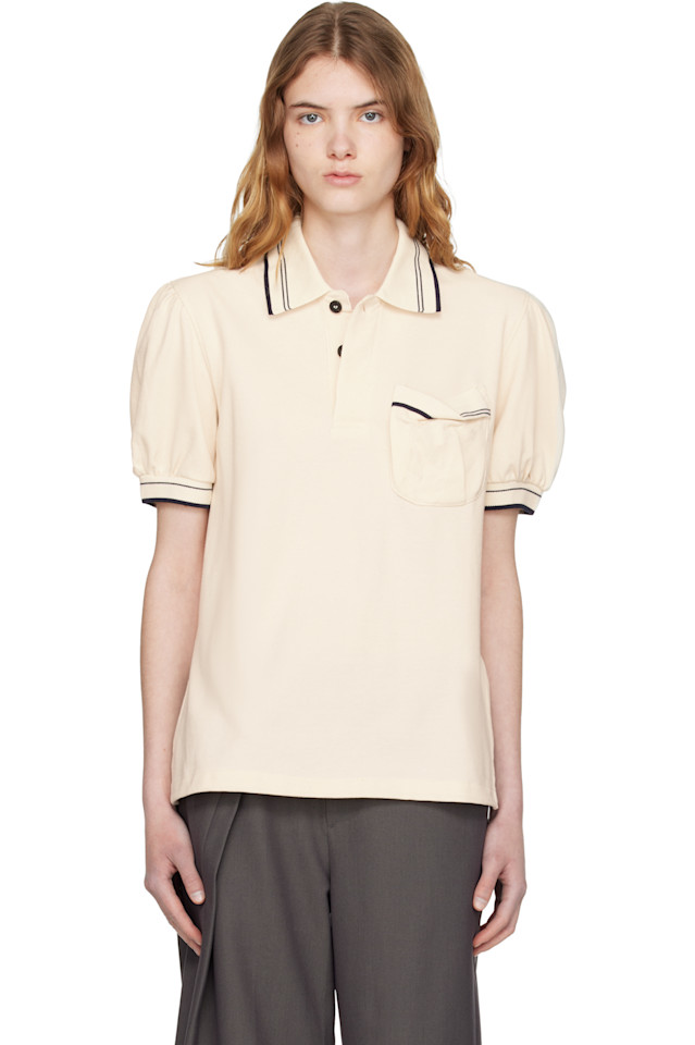 

Open Yy Поло Off-White из объемного пике