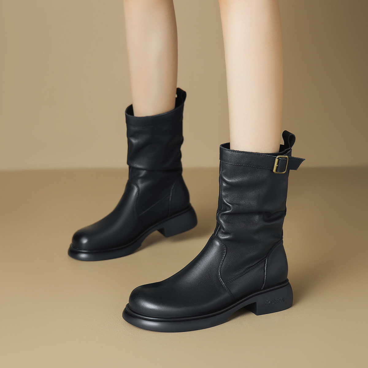 BOERDIQI Кроссовки Мартин Бут 4 см женские черные с кожаной стелькой, цвет Black (Cow Leather Insole) — фото 3