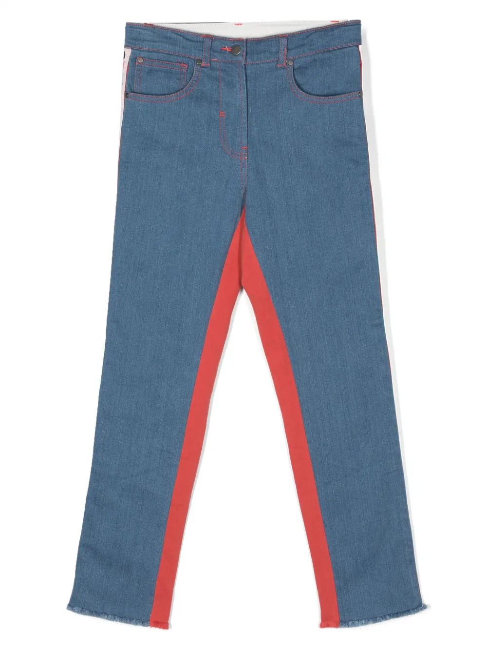 

Прямые джинсы в стиле колор-блок Stella McCartney Kids, синий