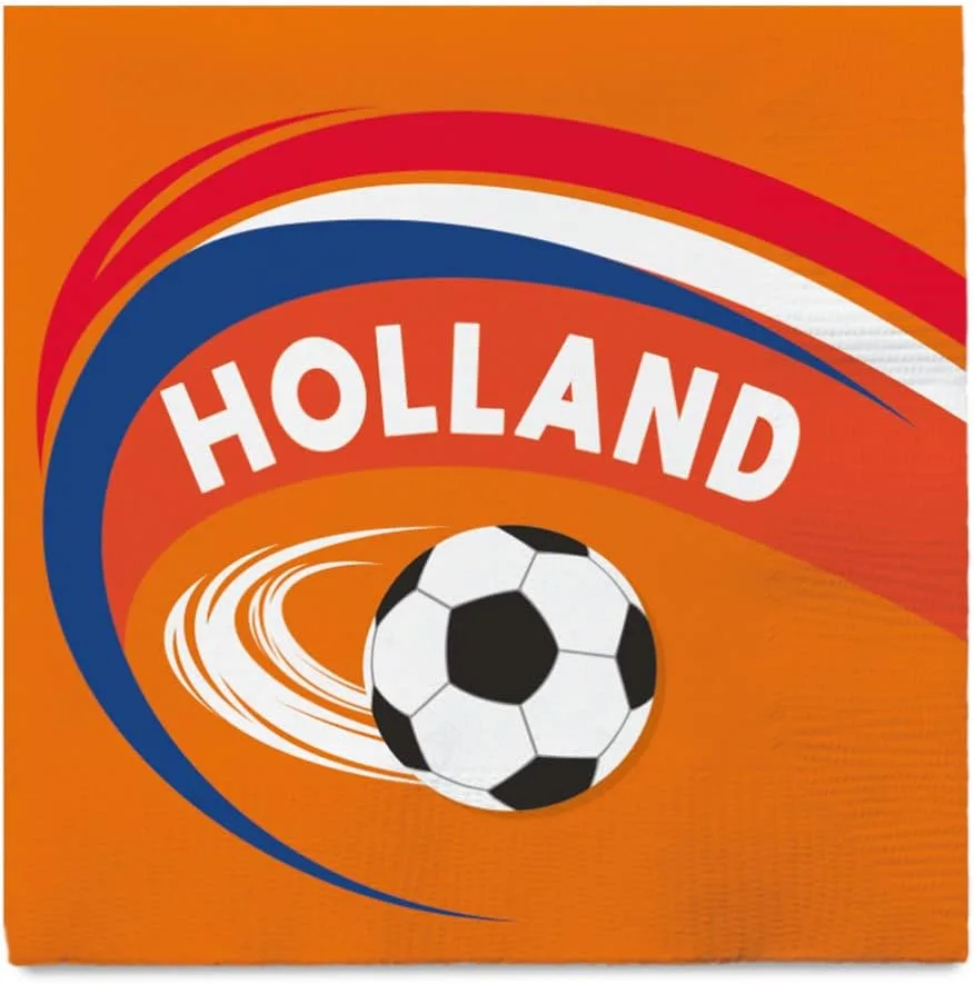 Boland - набор для вечеринки Holland, бумажные тарелки, стаканчики и салфетки, Нидерланды, чемпионат мира — фото 4