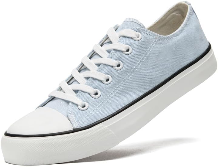 

Кеды Xraehni из холщовой ткани для женщин и мужчин, низкие, на шнурках, модные кроссовки, классические повседневные обувь для прогулок, удобные и дышащие, светло-голубой