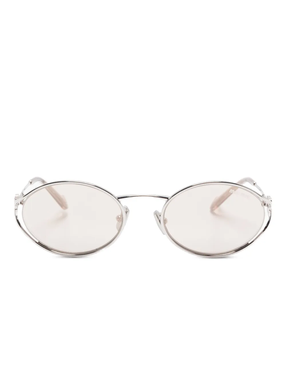 

Солнцезащитные очки в овальной оправе Miu Miu Eyewear, серый