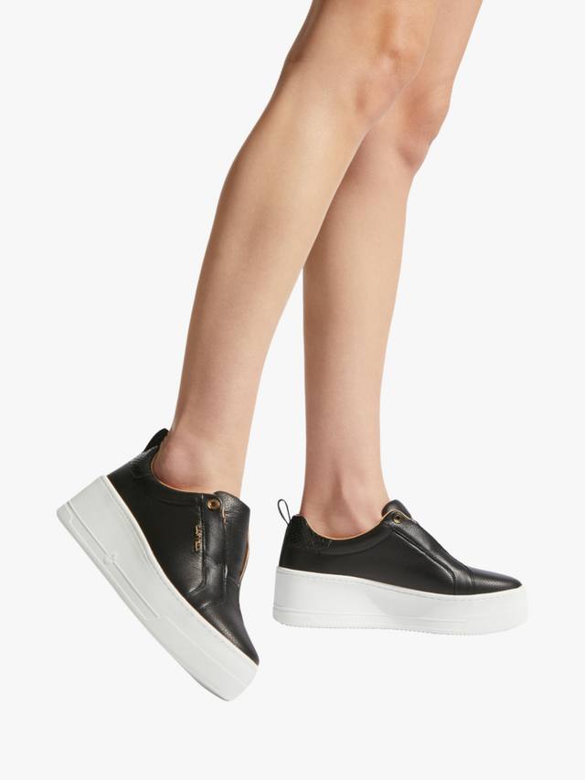 Соединенные кожаные толстые кроссовки без шнуровки Carvela, черный
