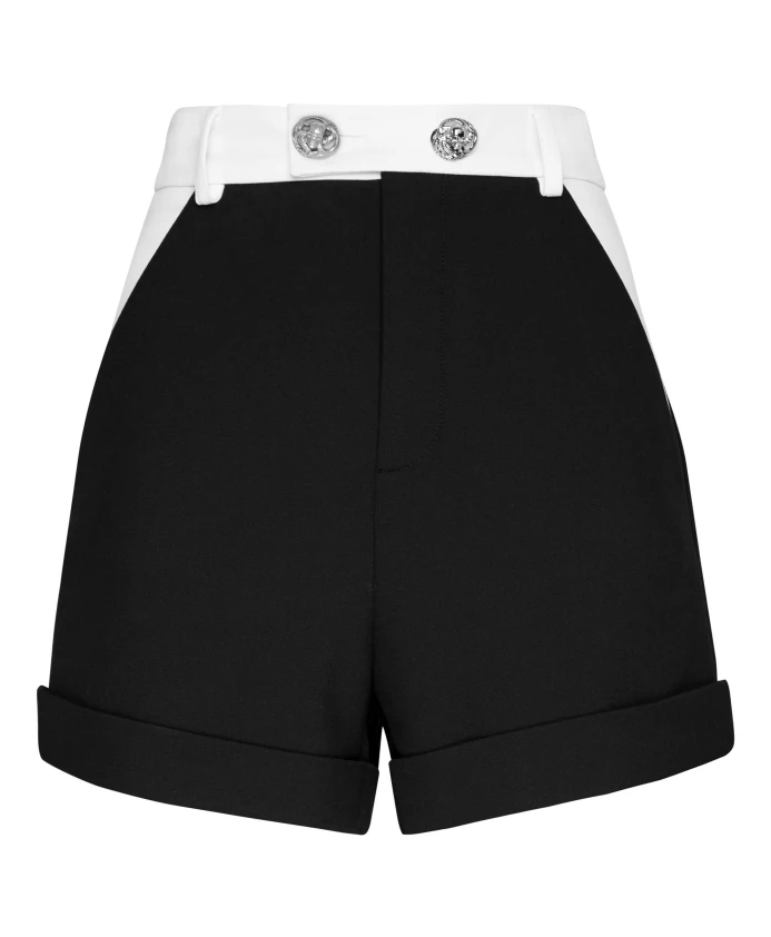 

Эластичные вискозные шорты из кади Philipp Plein, черный