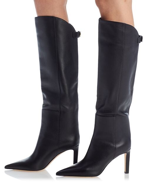 Женские сапоги до колена Alizze 85 на высоком каблуке Jimmy Choo, цвет Black — фото 2