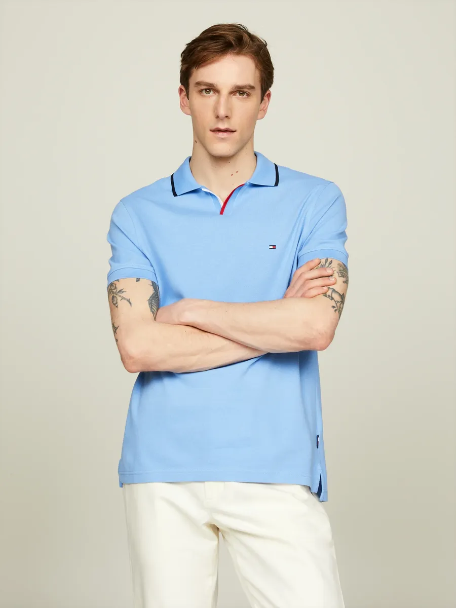 

Рубашка-поло Tommy Hilfiger "RWB TIPPED V COLLAR REG POLO", цвет Blue Spell