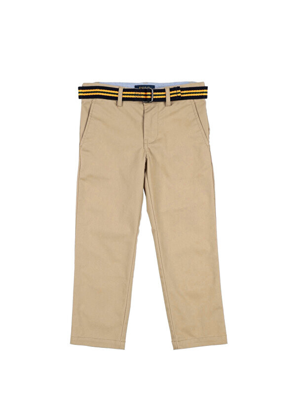 Бежевые брюки для мальчика с поясом Polo Ralph Lauren