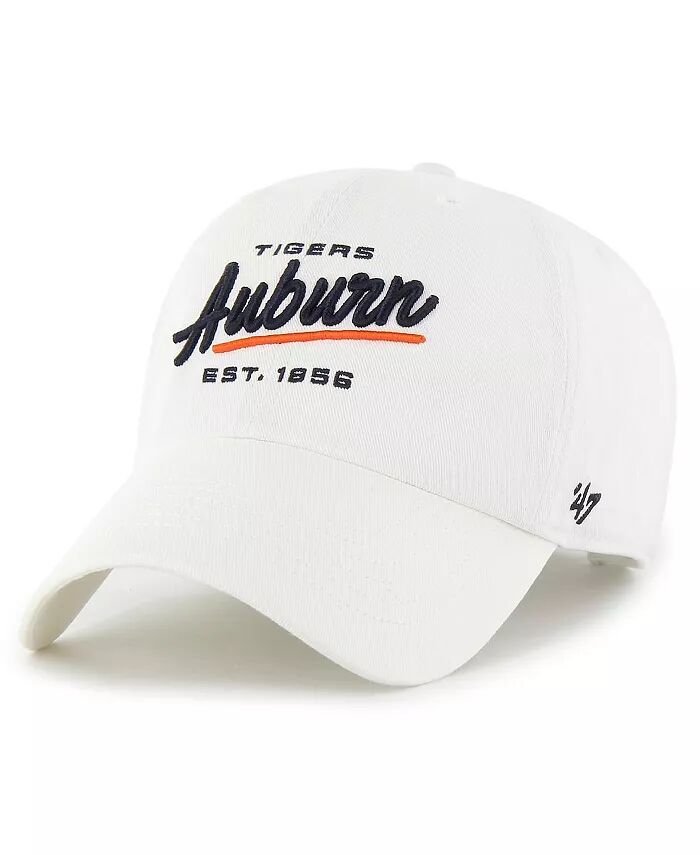 

Женская белая шапка Auburn Tigers Sidney Clean Up Adjustable '47 Brand