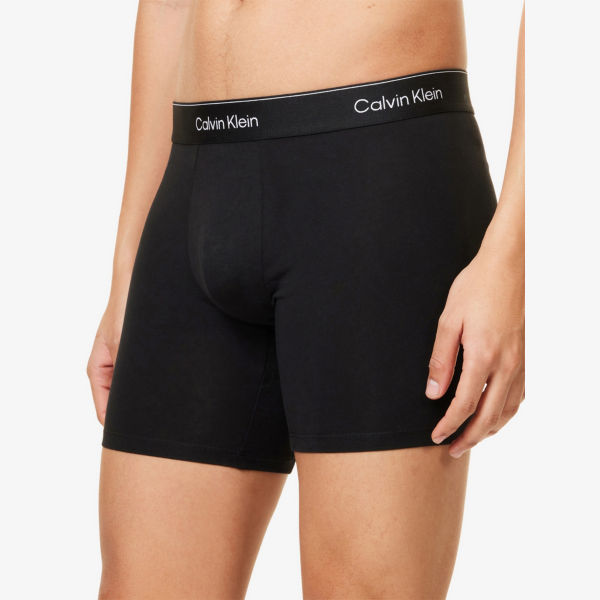 Комплект трусов-боксеров Calvin Klein Icon с эластичной резинкой, синий / черный — фото 4