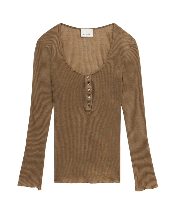 

Хлопковая футболка цвета хаки Isabel Marant, зеленый