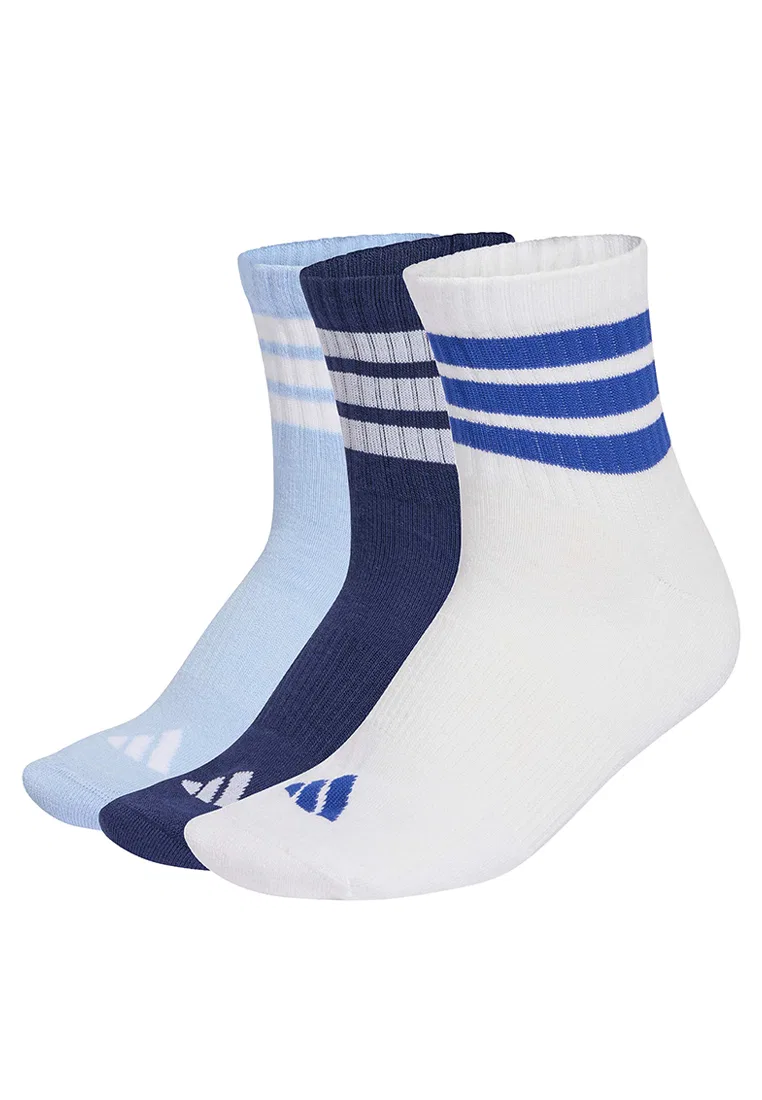 Носки спортивные, средней высоты, 3 пары, Adidas, белые