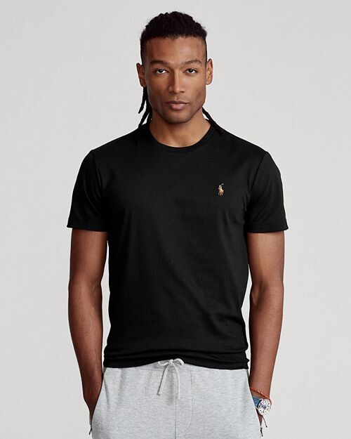 

Хлопковая футболка с вышитым логотипом Polo Ralph Lauren, цвет Black