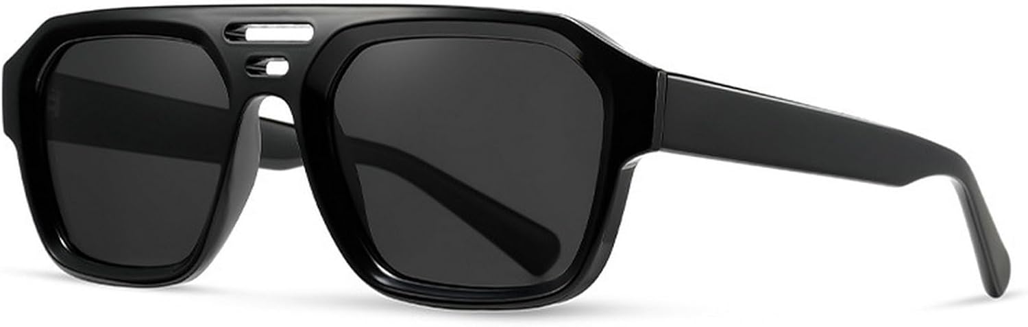 

Модные ретро поляризованные солнцезащитные очки-пилот для женщин и мужчин в стиле 70-х, дизайнерские очки из ацетата с толстой оправой, прямоугольные, дизайнерские mincl, C3