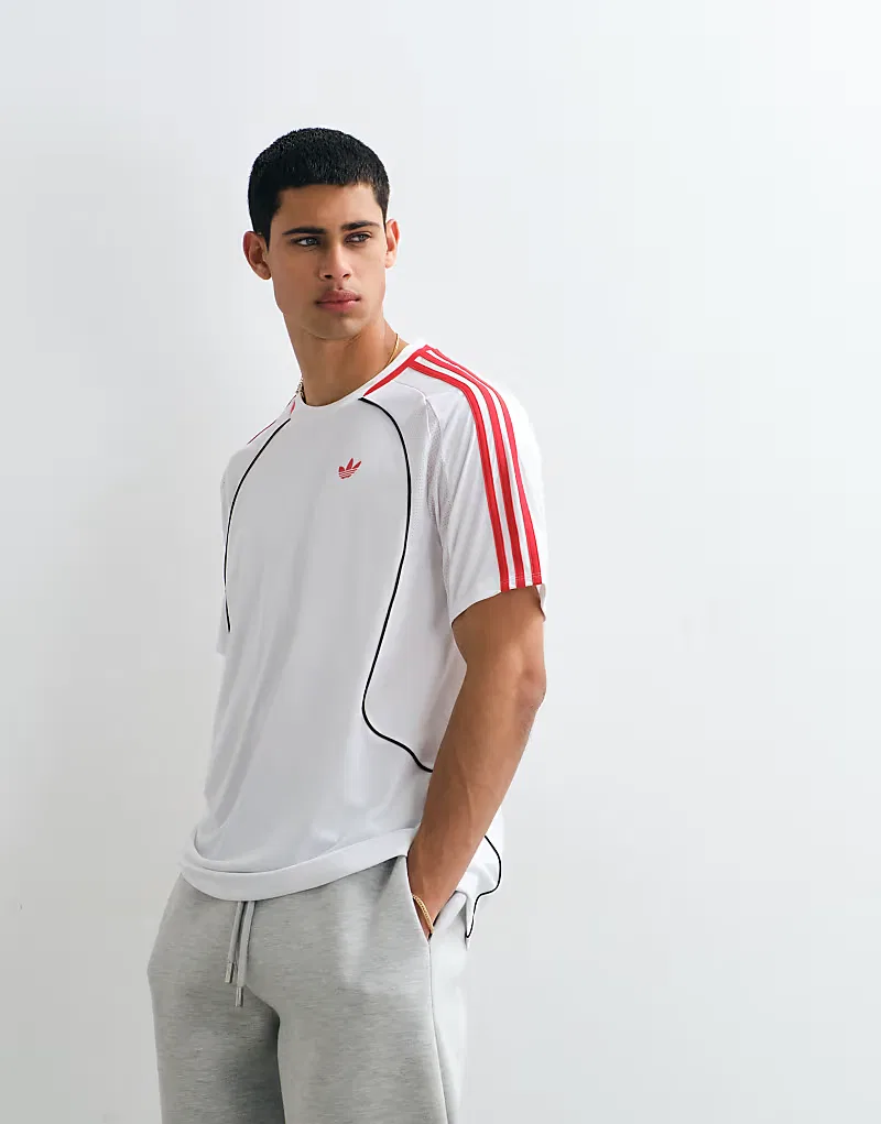 Футболка teamgeist Adidas Originals, белый/красный