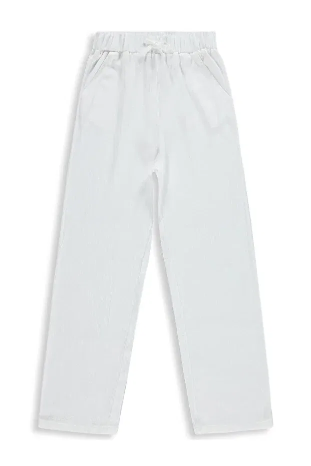 Детские брюки для девочек с широкой штаниной Civil Girls, Off White