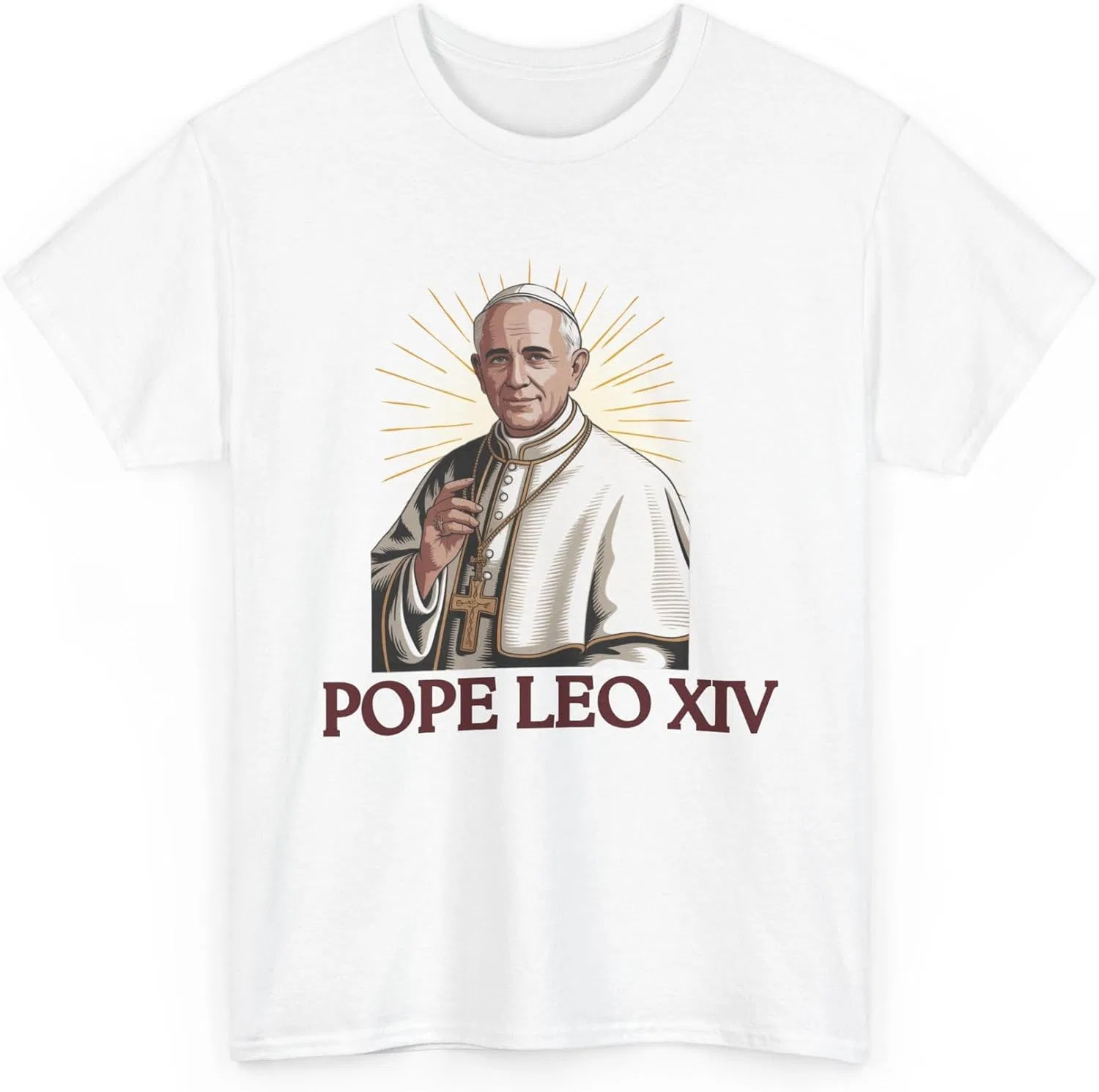 Футболка с принтом Pope Leo XIV, Cotton, White — фото 3