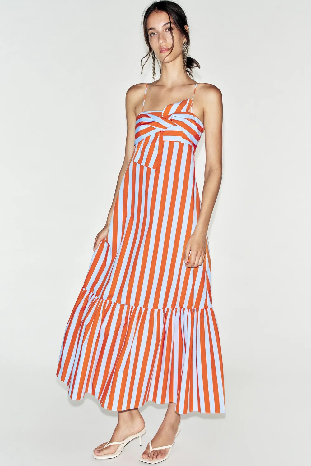 Полосатое платье с узлом ZARA, striped