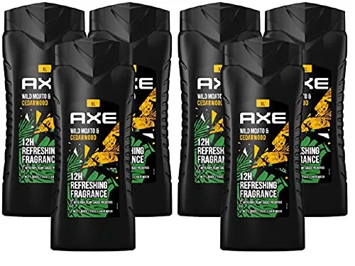 Гель для душа 3-в-1 AXE Wild Mojito & Cedarwood XL, 6 x 400 мл
