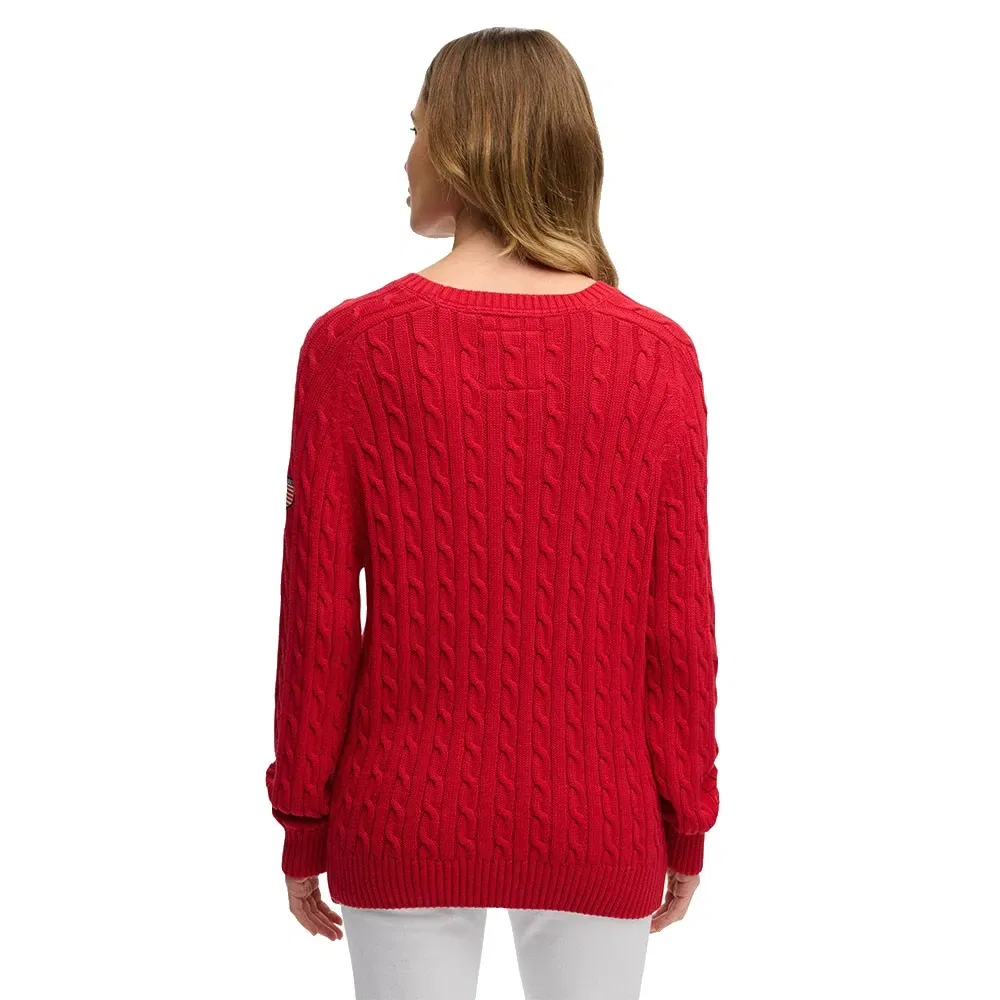 Свитер Slouchy Cable Superdry, красный — фото 2
