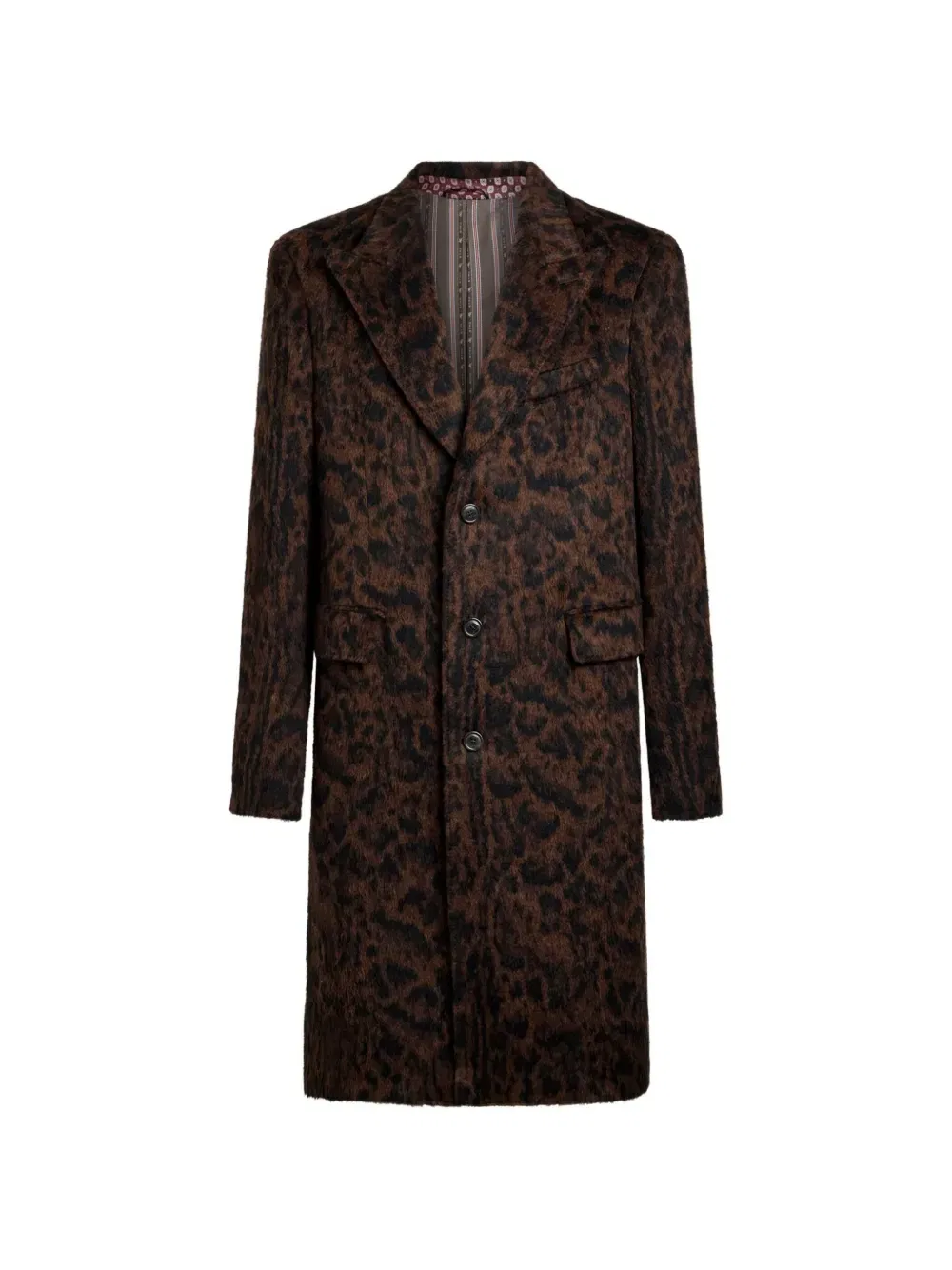 Жаккардовое пальто с анималистическим мотивом Etro, коричневый