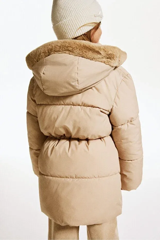 Детское пальто для девочек с принтом H&M, Beige — фото 3
