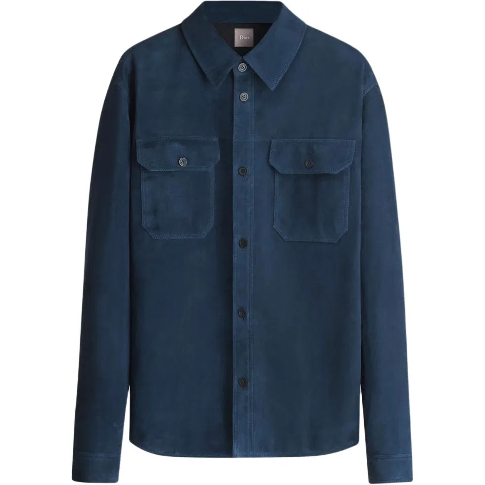 Мужская кожаная куртка Marine Blue DIOR, Marine Blue