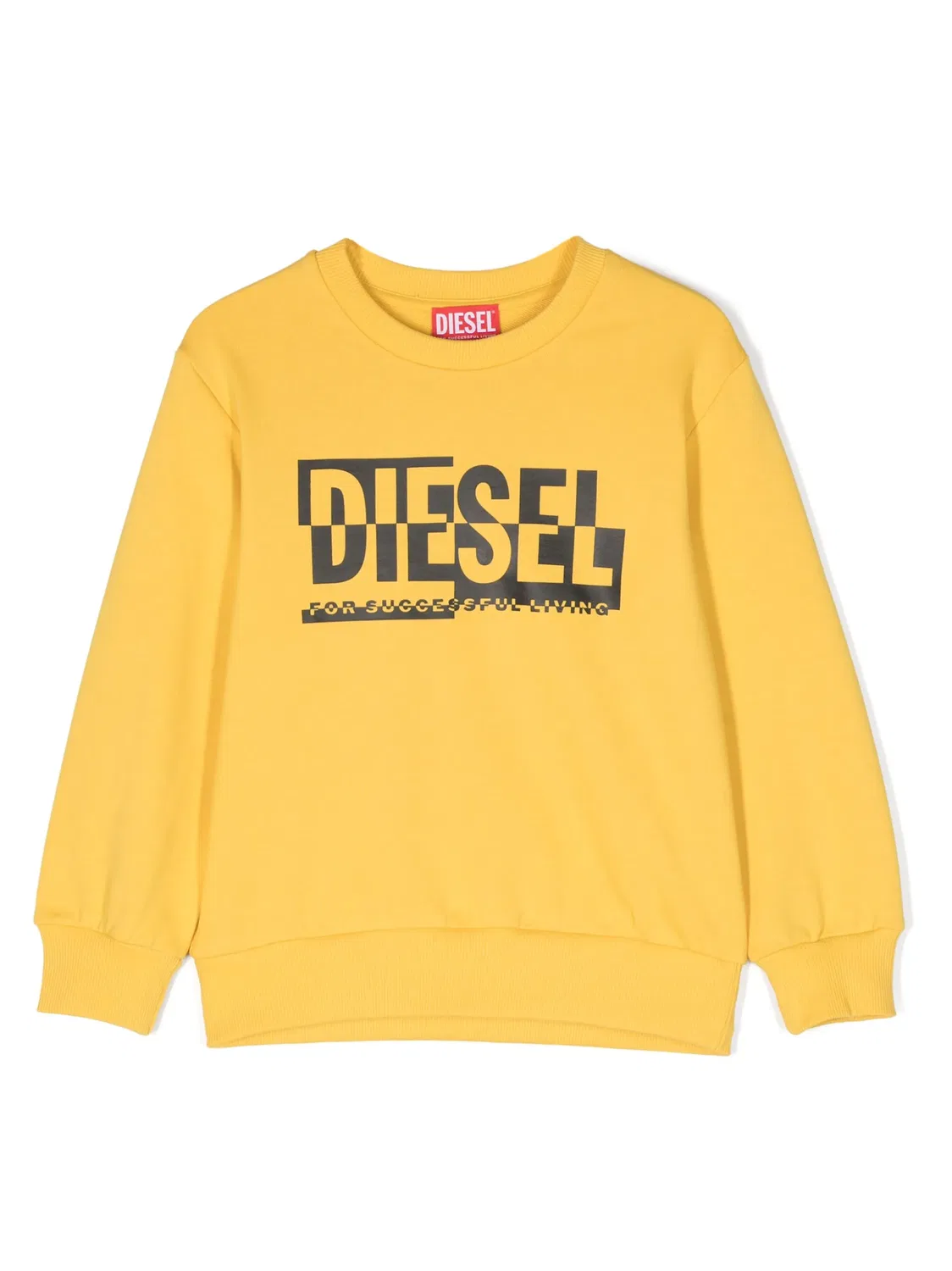 Свитшот с логотипом из хлопка Diesel, лимонный