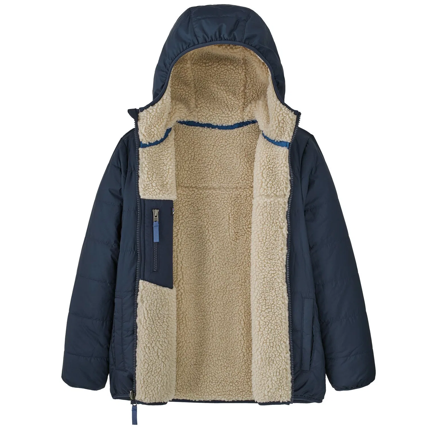 Детское утепленное худи с капюшоном двустороннее Reversible Ready Freddy Patagonia, New Navy — фото 4