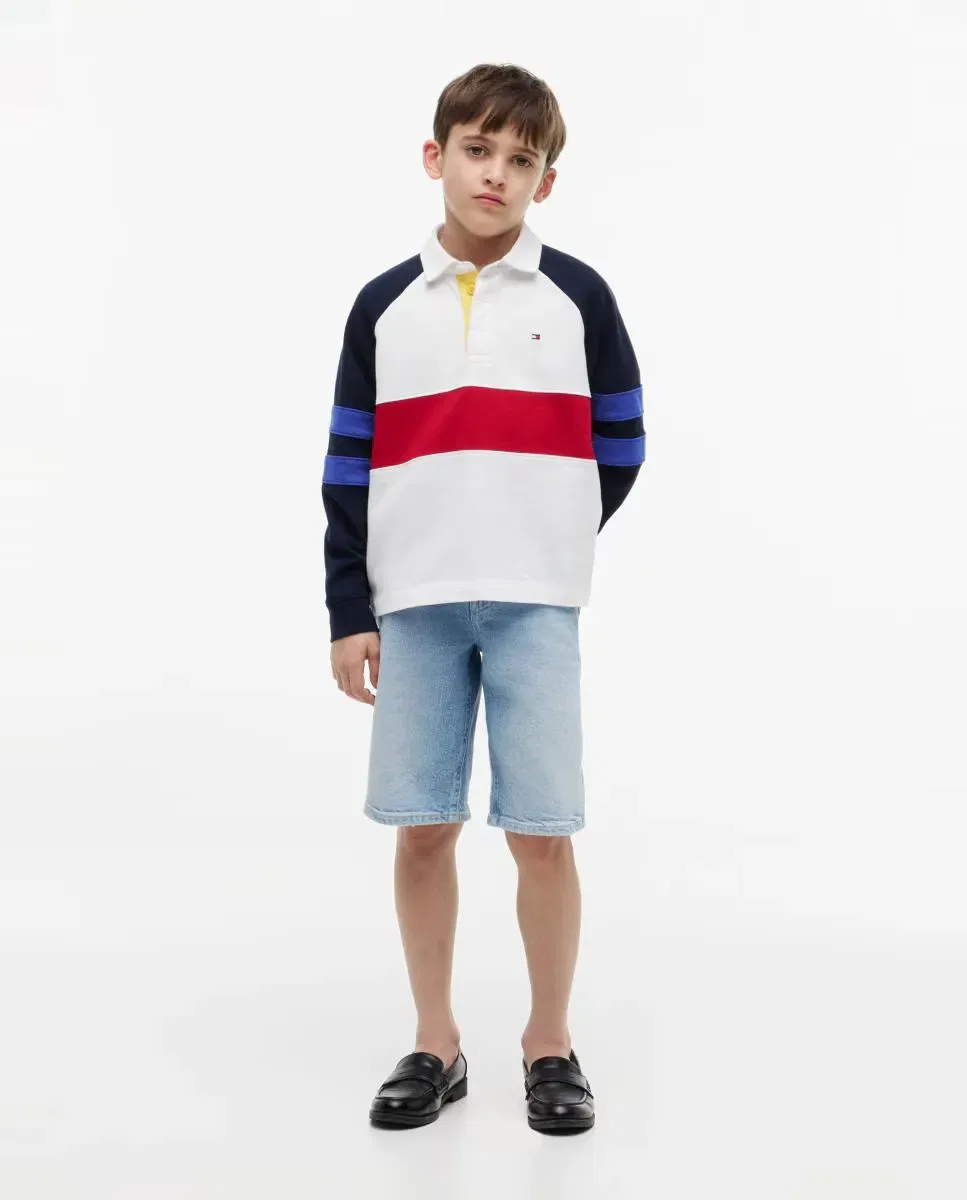 Детская толстовка для мальчиков с поло Tommy Hilfiger, Blanco — фото 4