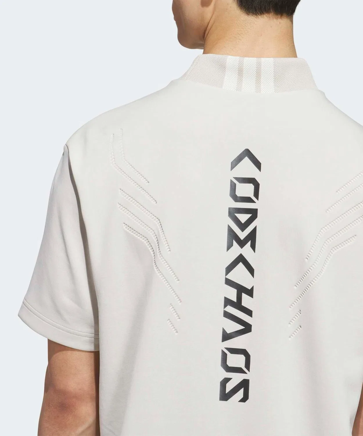 Мужская хлопковая футболка-поло с коротким рукавом Adidas Golf, Cream — фото 4