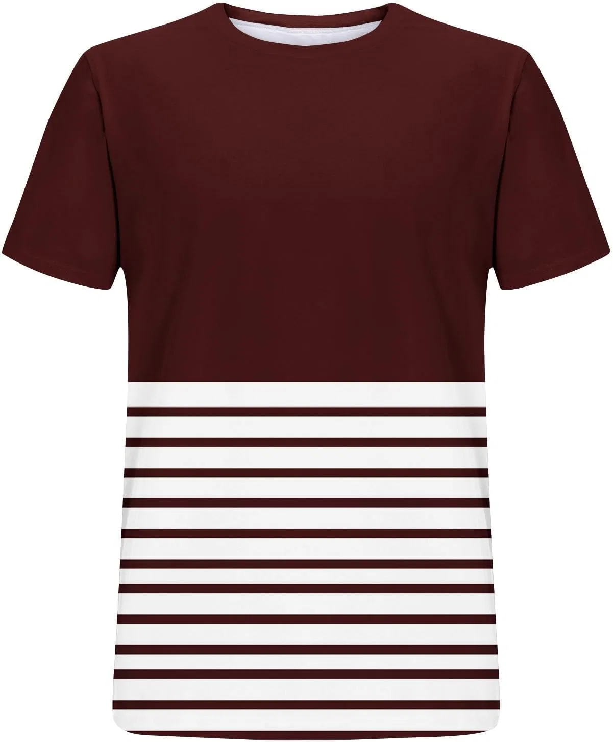 Мужская футболка оверсайз с цветными блоками Summer Beach Tee Tops, Wine — фото 3