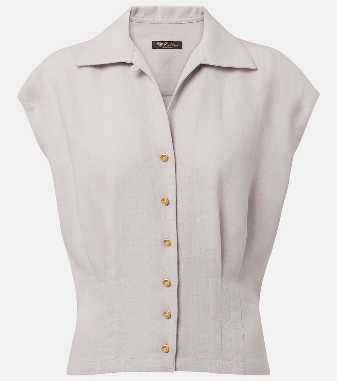 

Льняной топ Evangeline Loro Piana, Graysh Lavender